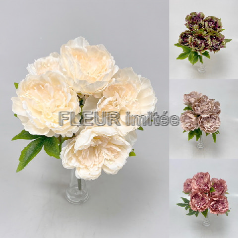 Kytice pivoňka  x5 40cm 6/72