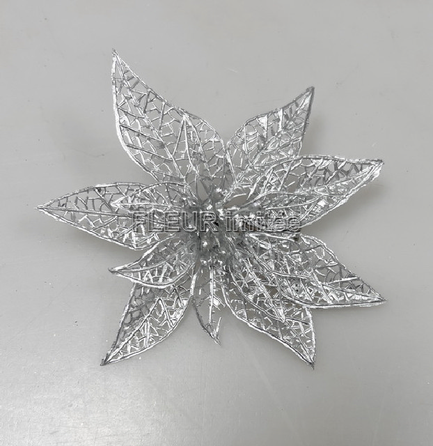 Poinsettia 9cm klips  metal.12/60